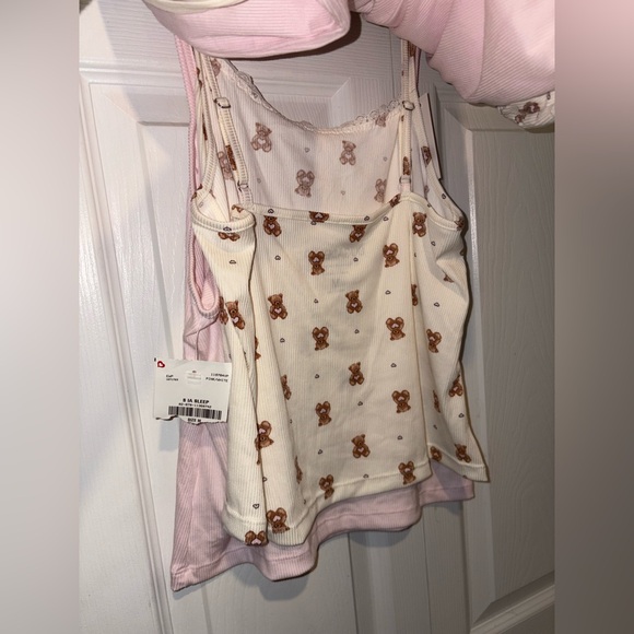 SugarBoo & Co Light Pink and Teddy Bear Pajama Sleep Set - Picture 4 of 5